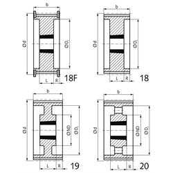 HTD-Zahnriemenrad aus Stahl Profil 8M 40 Zähne für Riemenbreite 85mm für Taper-Spannbuchse 2012 , Technische Zeichnung