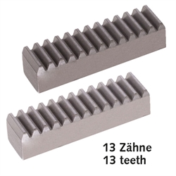 Montagehilfe für Zahnstangen Stahl C45K Modul 2 Zahnbreite 16mm Höhe 20mm Länge ca. 80mm, Produktphoto