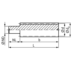 Stirnverzahnte Welle aus Stahl mit einseitigem Nabenansatz Modul 1,5 27 Zähne Verzahnungslänge 180mm Gesamtlänge 230mm Außendurchmesser 43,5mm , Technische Zeichnung