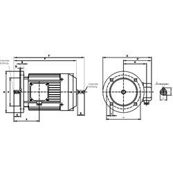 Drehstrom-Normmotor SM/I 230/400V 50Hz 5,5kW ca. 1460 /min. Baugröße 132 S Bauform B5 Effizienzklasse IE3 (Betriebsanleitung im Internet unter www.maedler.de im Bereich Downloads), Technische Zeichnung